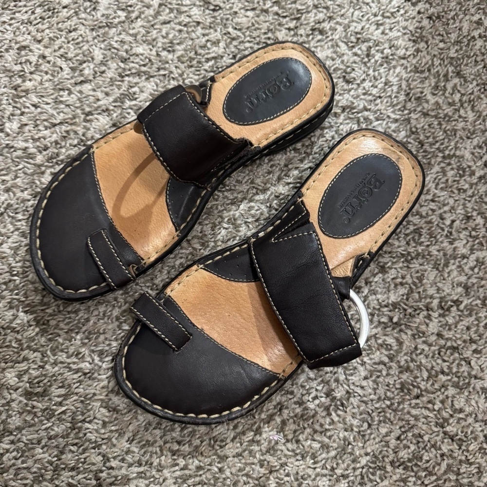 Born Brown and Tan Women's Sandals Size 6 Wide Feet - Picture 6 of 9